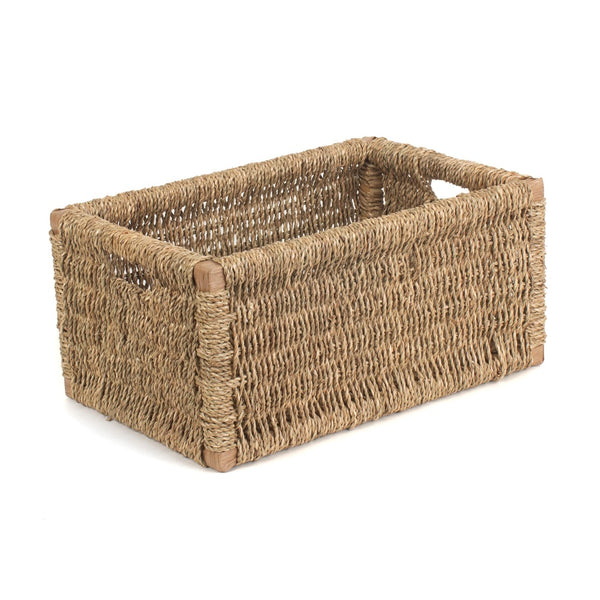 Red Hamper Seagrass Storage Basket