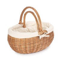 Red Hamper Deluxe Wicker Shopping Basket With White Lining